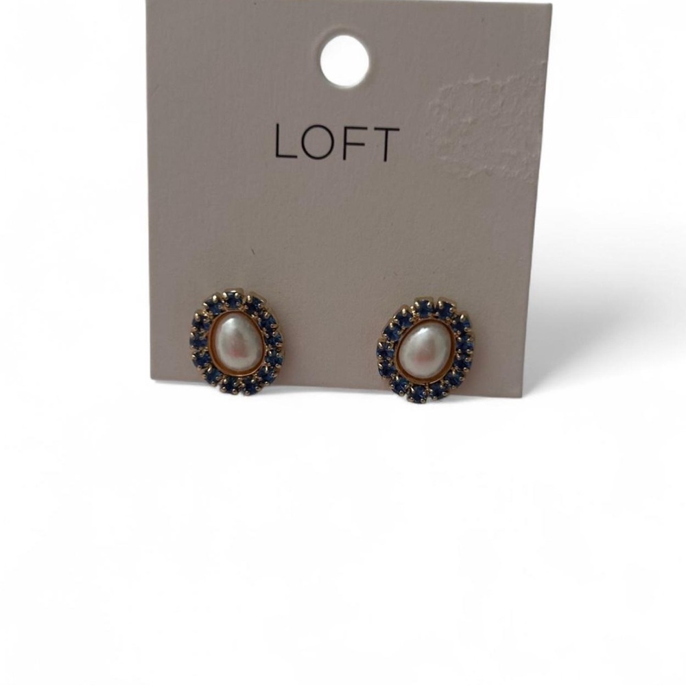 LOFT Gold and Blue Vintage-Inspired Earrings